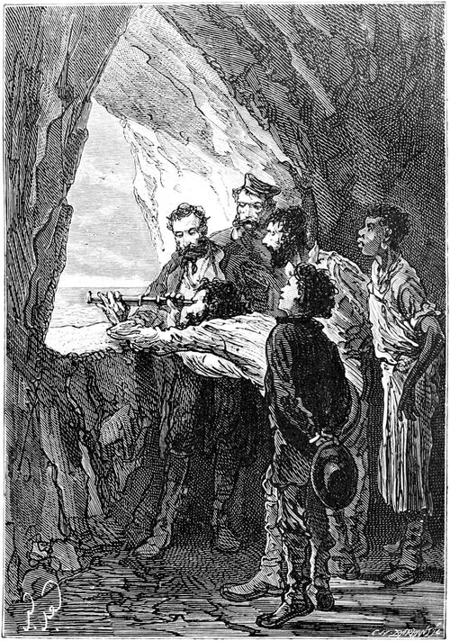 “It is indeed a ship,” said Ayrton. Engraving by Jules Férat, volume 3